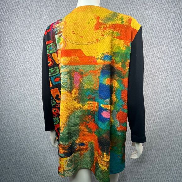 Ali Miles Abstract Top Art To Wear Colorful Basic Womens Size XL Pocket Travel S - Picture 8 of 8